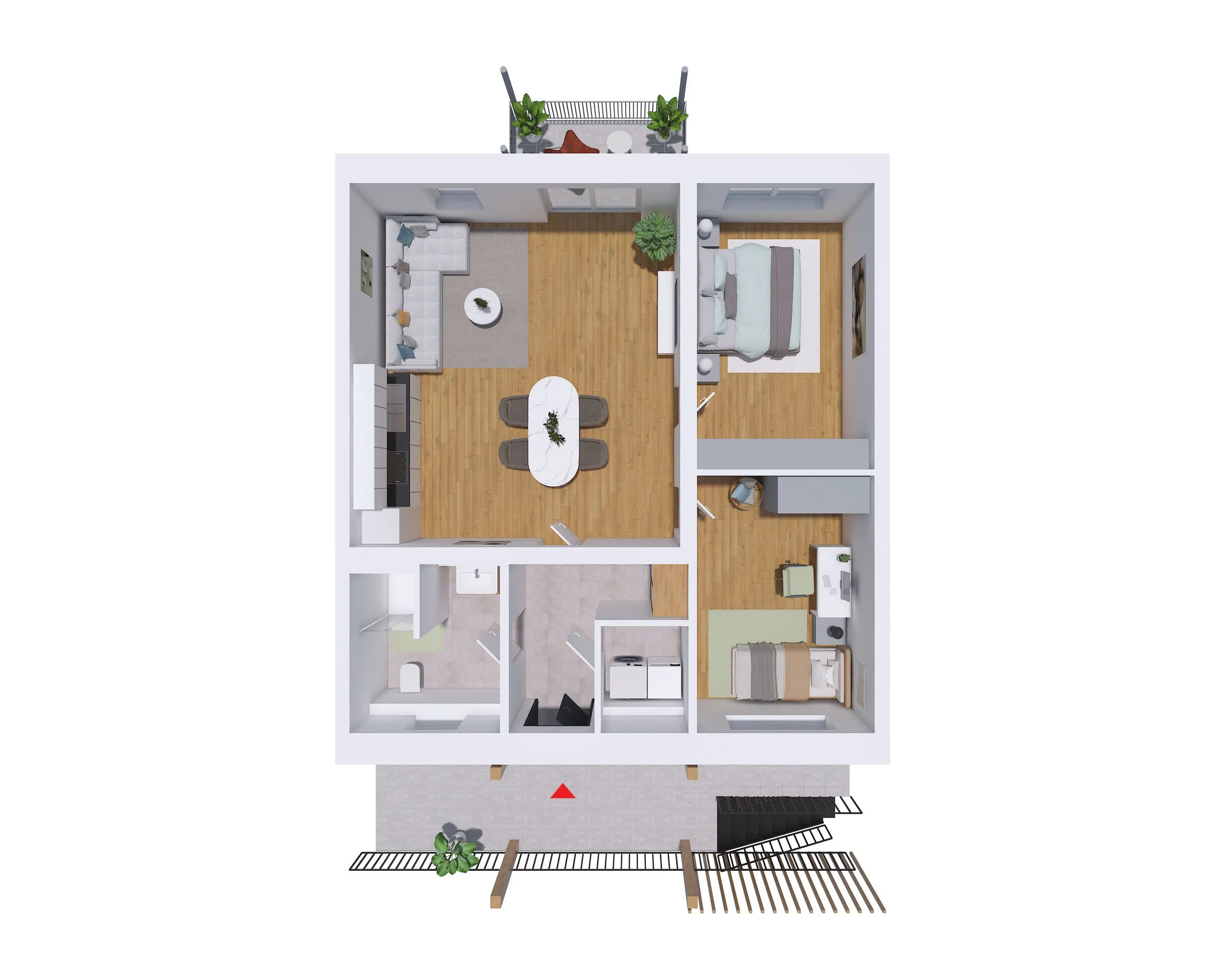 Grundriss Wohnung Mitte — 71,67 m² Wohnfläche